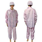Labor-Polyester-ESD-Antistatik-Split-Anzug 5 mm Gitter Rosa Spezielles Design