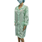 2 Seitenkohlenstoff-Streifen ESD-Cleanroom-Kleid des taschen-Revers-Kragen-Knopf-5mm waschbar