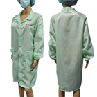 2 Seitenkohlenstoff-Streifen ESD-Cleanroom-Kleid des taschen-Revers-Kragen-Knopf-5mm waschbar