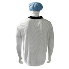 7MM Streifen weiße Seidenstrickwaren ESD Anti-statische Polo-T-Shirts 99% Polyester 1% leitfähig