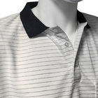 7mm Streifen-ESD-T-Shirts Polyester-leitende Seidenstrickerei Anti-statische Polo-T-Shirts