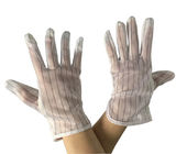 M / L gleiten nicht Palmen-statische Antihandschuhe mit der 10mm Polyester-gestreiften Hand zurück