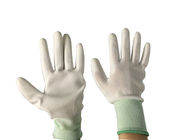 Weiße Polyurethan-Palme beschichtete statische Antihandschuh-nahtlosen Polyester-Zwischenlagen-Handschuh