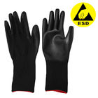 Verlängern Sie statisches beschichtete Handschuh-Antipolyester schwarze ESD-PU-Palme