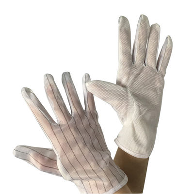 M / L gleiten nicht Palmen-statische Antihandschuhe mit der 10mm Polyester-gestreiften Hand zurück