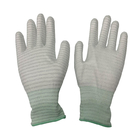 Cleanroom-Polyester-Kohlenstoff-Faser ESD-statische AntipU beschichtete die industriellen Handschuhe