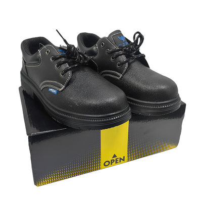 Unisex Schuhen für Bauarbeiter mit niedrigem Schnitt aus Stahl Mittelsohl Gummi-Stahl-Zehen Leder-Oberschuhen