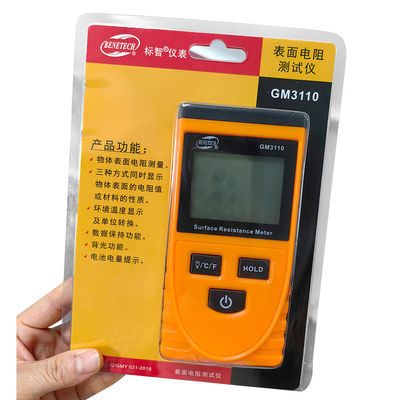 GM3110 Oberflächenwiderstandstester Hochpräzisions-Portable Isolationswiderstandstester Elektrostatischer Detektor