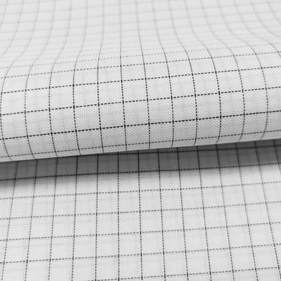 Weiß 7MM Gitter 65% Polyester+32% Baumwolle+2% Kohlenstofffaser T/C ESD Anti-statisches Gewebe für Reinraumbekleidung