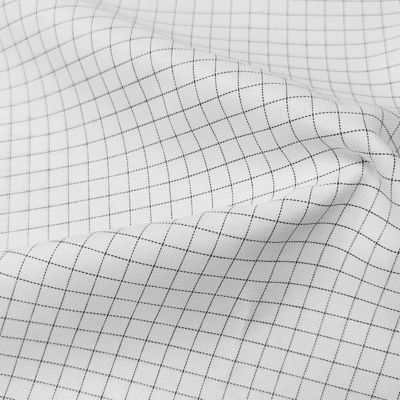 Weiß 7MM Gitter 65% Polyester+32% Baumwolle+2% Kohlenstofffaser T/C ESD Anti-statisches Gewebe für Reinraumbekleidung