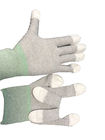 Esd-PU-Spitze beschichtete statische Handschuh-Polyester-Antizwischenlage mit dem gestrickten Kohlenstoff-Faden