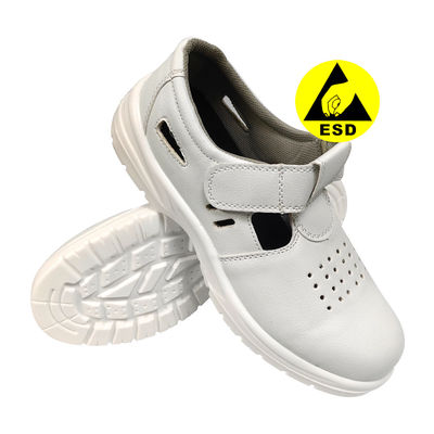 Weiße PU-Sohle ESD Anti-statische Anti-Schlag Arbeitsschutz Schuhe Atmungstechnische Anti-statische Stahl-Zehen Sicherheitsschuhe