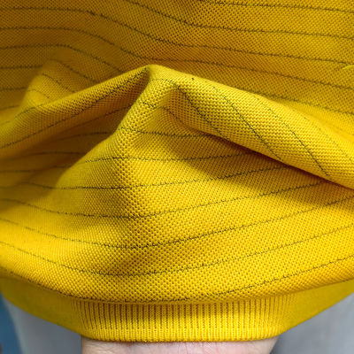 Gelb 5mm Streifen 99% Baumwolle + 1% Kohlenstofffaser ESD Anti-statische Langärme Shirt für das Labor