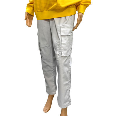 Antistatische Langhose Reinraum 67% Polyester+31% Baumwolle+2% Kohlenstofffaser Graue ESD-Hose