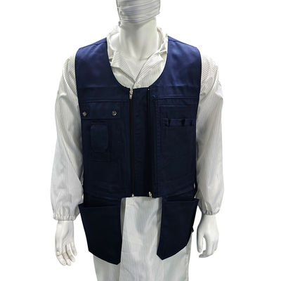 Navy Blue Denim Stoff-Werkzeugweste Anti-statische Werkzeug-Kit-Arbeitsweste für Elektriker