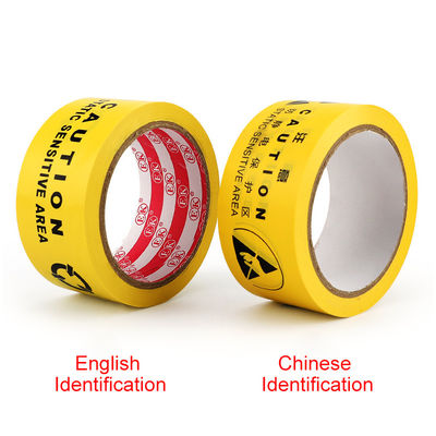Gelbes ESD-Anti-statisches Warnband Chinesisch oder Englisch Kennzeichnungsband Schutzzone PVC-Bodenband
