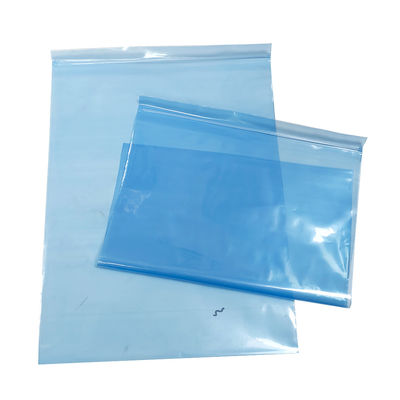 Blaue PE-ESD-Zip-Schutzbeutel für Reinraumverpackungen für kleine und mittlere elektronische Komponenten