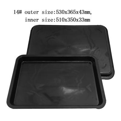 530x365x43mm ESD Antistatische Quadratschüsseln Schwarz Kunststoff Rechteckig Flaches ESD Schüsseln ESD Elektronischer Kreis Drehtisch