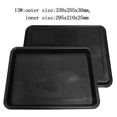 338x255x30mm Anti-statische Quadratschüssel Schwarz Kunststoffrechteckige flache Schüssel ESD Elektronische Kreis Drehscheibe