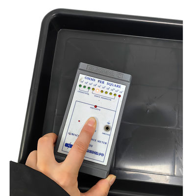 338x255x30mm Anti-statische Quadratschüssel Schwarz Kunststoffrechteckige flache Schüssel ESD Elektronische Kreis Drehscheibe