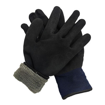 Schwarz Blau Winter Outdoor Sport Arbeiten Latex mit Schaum Kaschmir Warmhandschuh