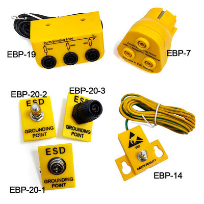 ESD-Erdanlage 1x10 mm Stecker gelber Erdungssteckdose