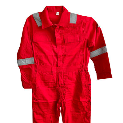 Hochsichtbare reflektierende Sicherheitsbekleidung - 100% Baumwolle Rot-Coveralls