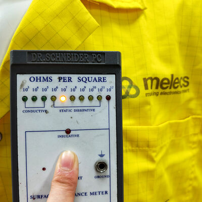 Gelber ESD Antistatik 5mm Gitter TC Reinraumkittel