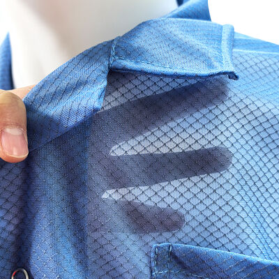 ESD Antistatik 96% Polyester + 4% Carbon Fiber Diamantgitter Laborkittel