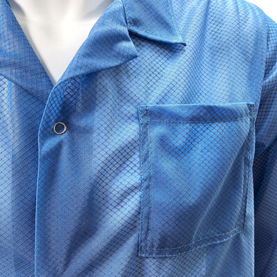ESD Antistatik 96% Polyester + 4% Carbon Fiber Diamantgitter Laborkittel