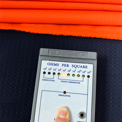 96% Polyester 4% Carbon Fiber Navy ESD Mesh Breathable Fabric for Cleanroom Clothes