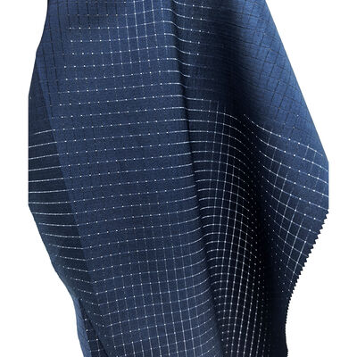 96% Polyester 4% Carbon Fiber Navy ESD Mesh Breathable Fabric for Cleanroom Clothes