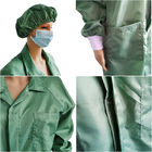 Gitter-Grün ESD des cleanroom-Labor2.5mm statische Antikittel mit der gleichen Farbkappe