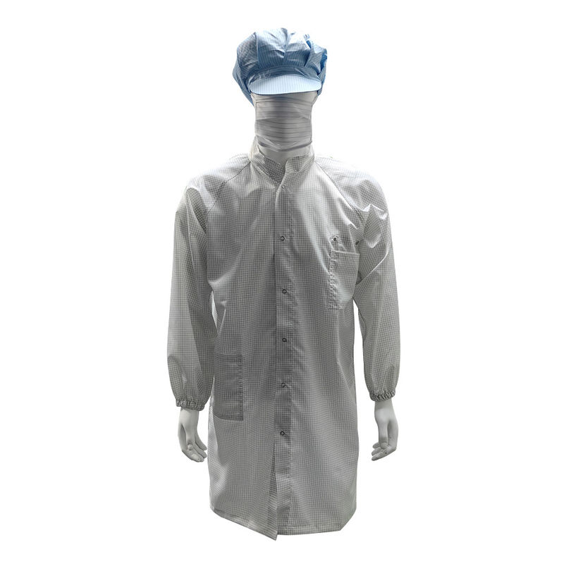 98% Polyester + 2% Kohlenstofffaser 5mm Gitter ESD Antistatischer Sicherheitsmantel Atmungsschutz