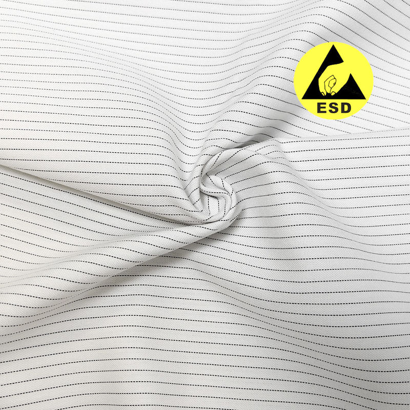 5 mm Streifen 65%Polyester 34%Vicose 1%Kohlenstofffaser Antistatisches Gewebe Reinraum ESD Gewebe Antistatisches Gewebe