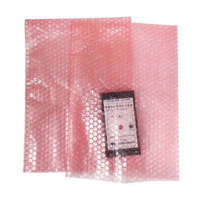 Anti Static Red Shock Resistant Double-Sided Bubble Bag For Electronic Components